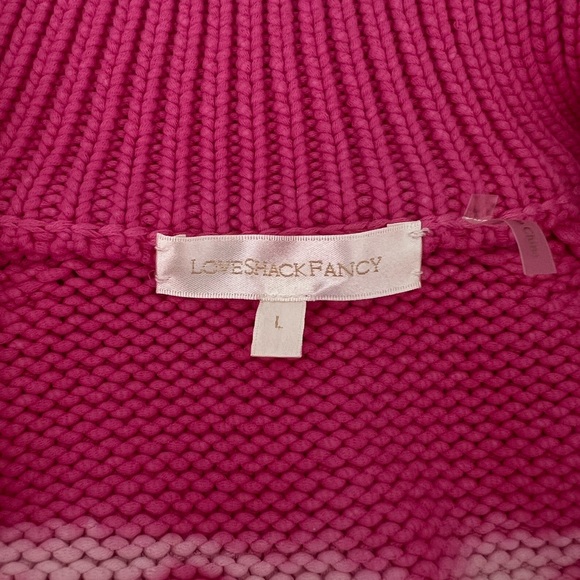 LoveShackFancy Pink Zip Sweater - Picture 3 of 3